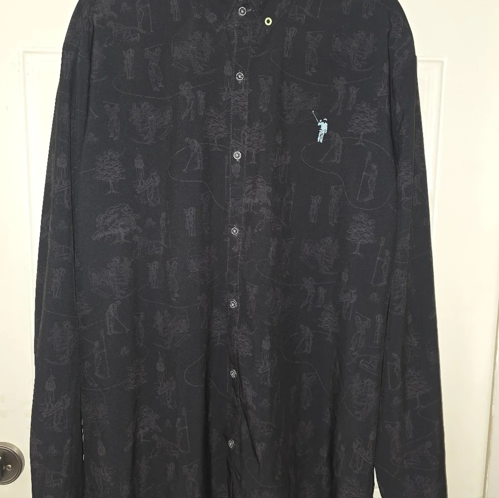 ⛳ William Murray Performance Golf Long Sleeve Button Down Shirt X-large - Picture 4 of 8